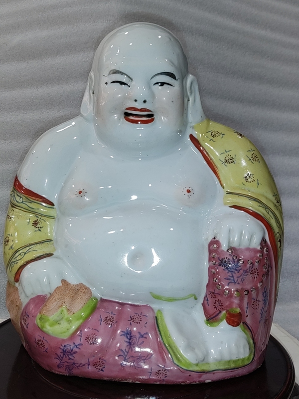 古玩陶瓷粉彩彌勒佛塑像拍賣,當前價格1888元