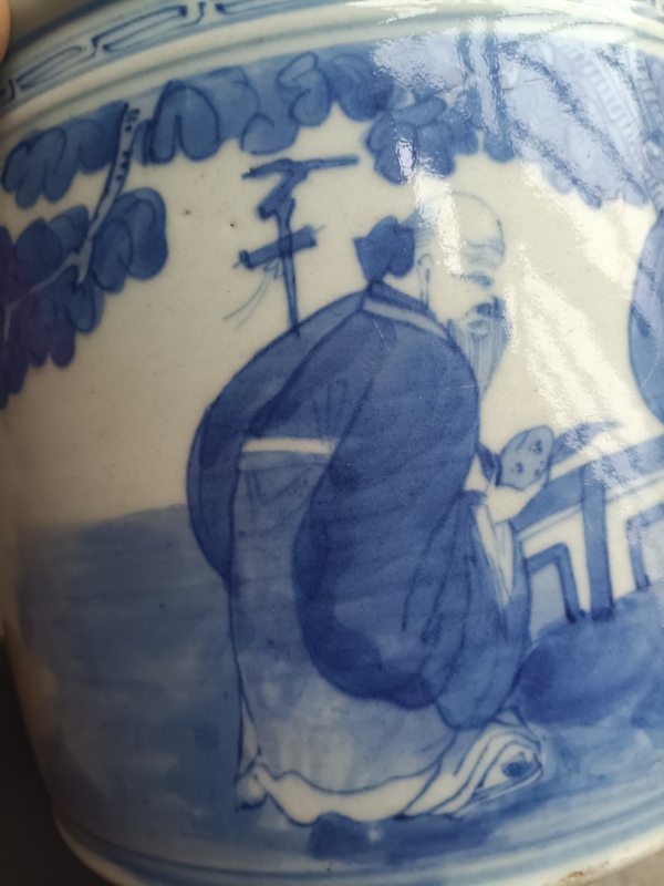 古玩陶瓷青花人物故事三足直筒爐拍賣,當前價格6666元