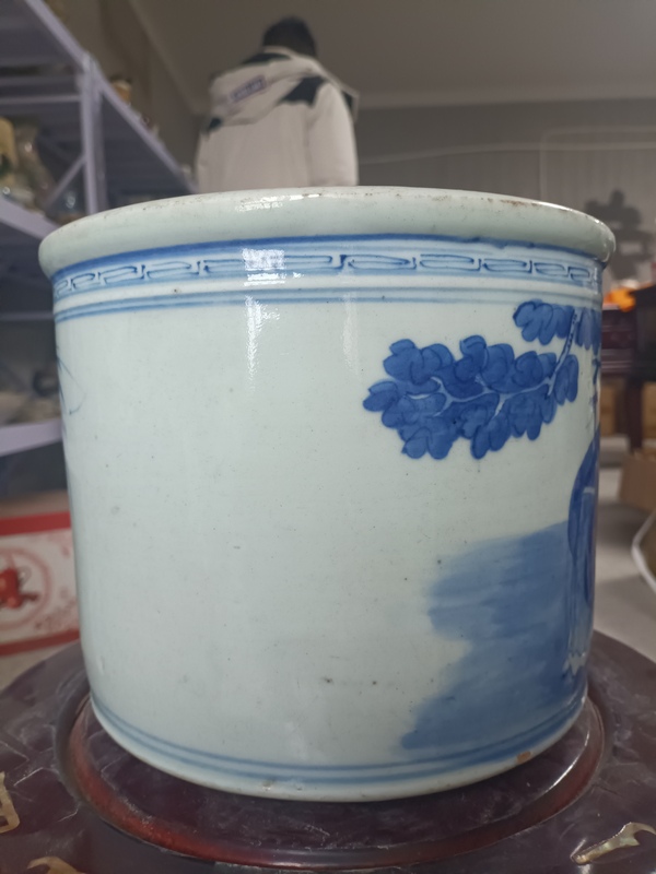 古玩陶瓷青花人物故事三足直筒爐拍賣,當前價格6666元