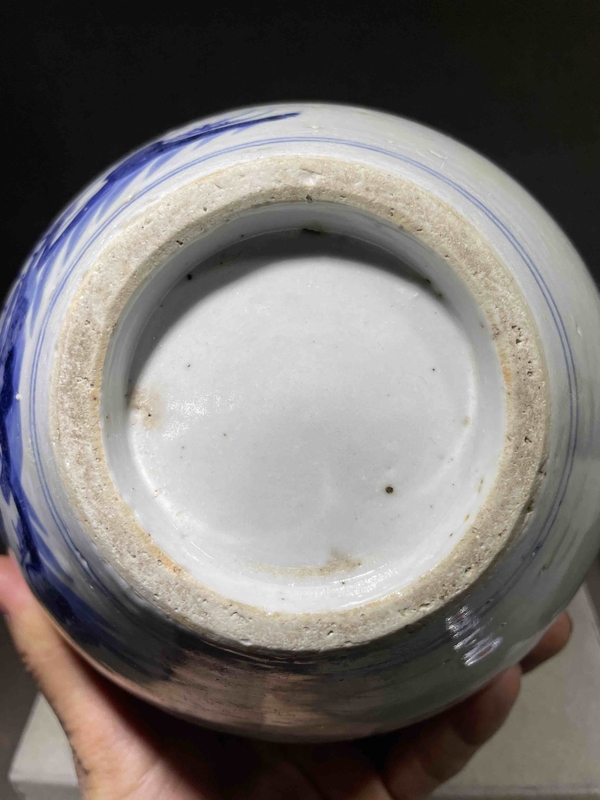 古玩陶瓷清乾隆青花亭臺樓閣山水詩文卷缸拍賣,當前價格1388元