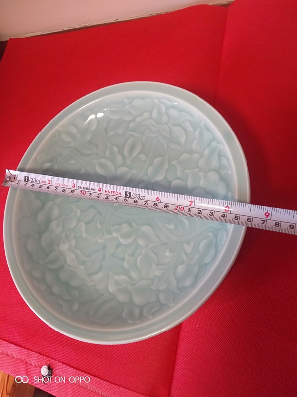古玩陶瓷豆青釉花卉紋盤拍賣,當(dāng)前價格685元
