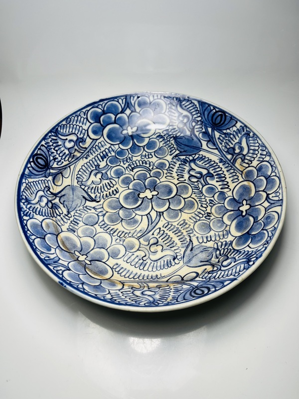 古玩陶瓷(已保真)青花纏枝牡丹紋盤拍賣,當前價格528元