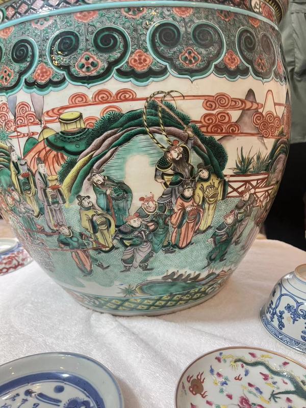 古玩陶瓷五彩人物故事紋卷缸(同類最大缸)拍賣,當前價格158888元