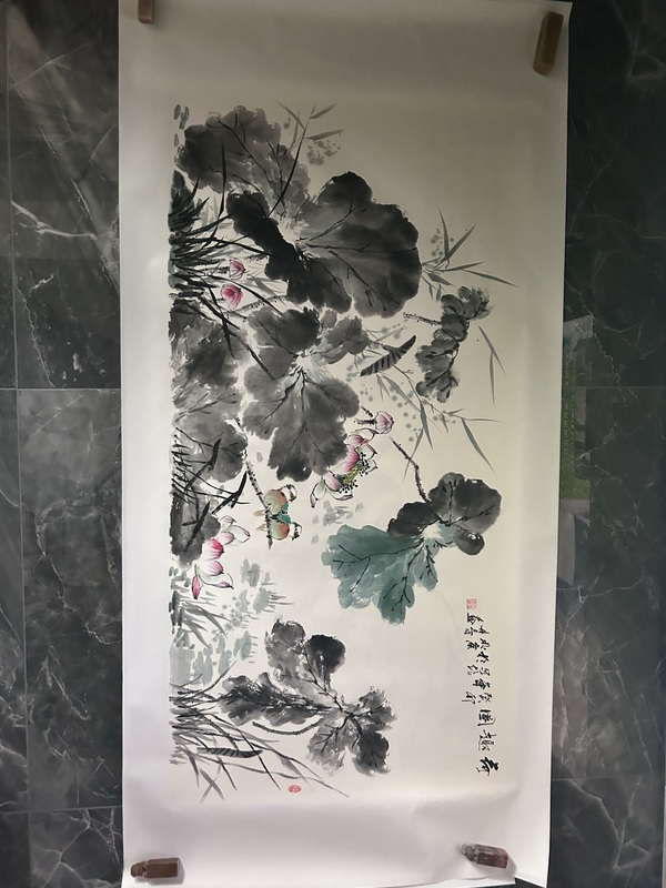 古玩字畫周丹青《荷趣圖》拍賣,當前價格558元
