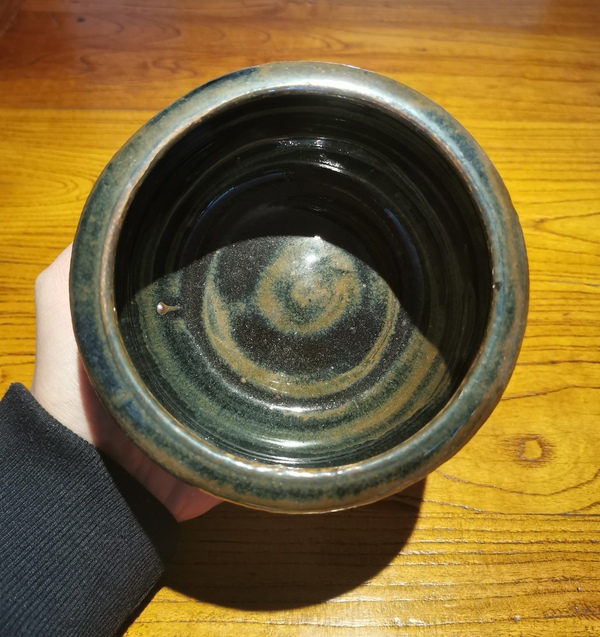 古玩陶瓷明兔毫釉鼓釘洗拍賣,當前價格500元