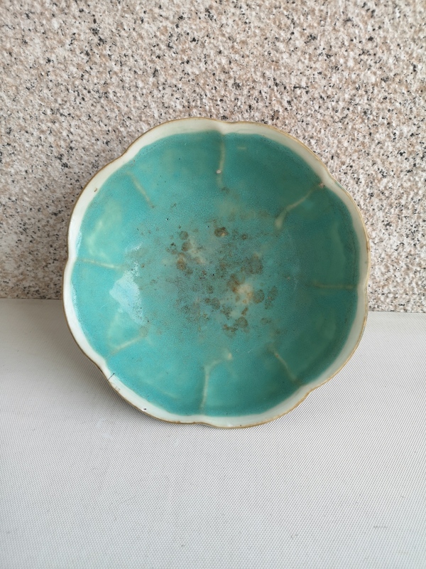 古玩陶瓷粉彩花卉紋花口供碗拍賣,當前價格850元