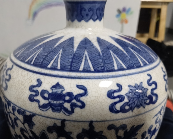 古玩陶瓷青花花卉紋梅瓶拍賣,當前價格980元