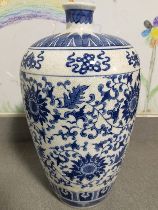 古玩陶瓷青花花卉紋梅瓶拍賣,當前價格980元