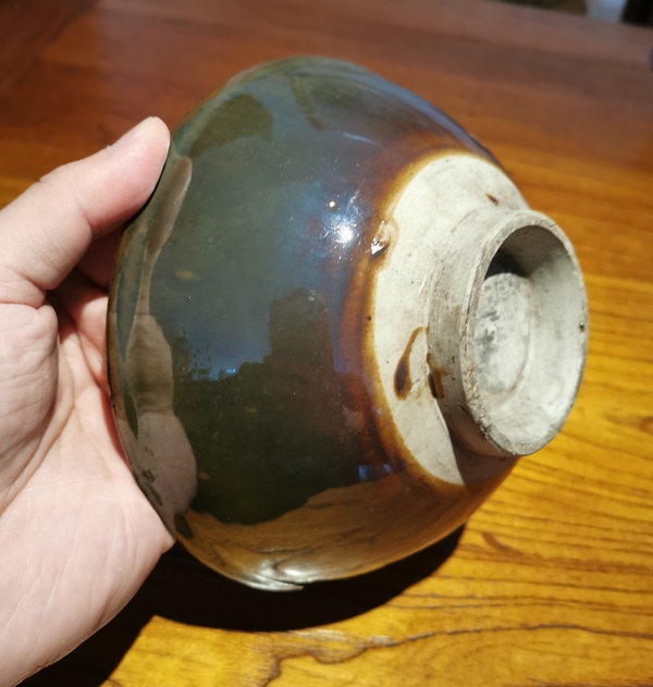 古玩陶瓷元末明初?紫金釉斗笠碗拍賣,當前價格1500元