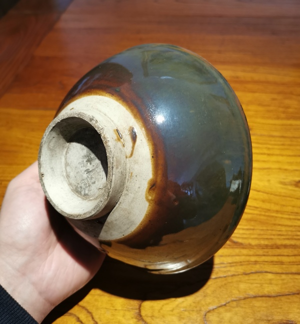 古玩陶瓷元末明初?紫金釉斗笠碗拍賣,當前價格1500元