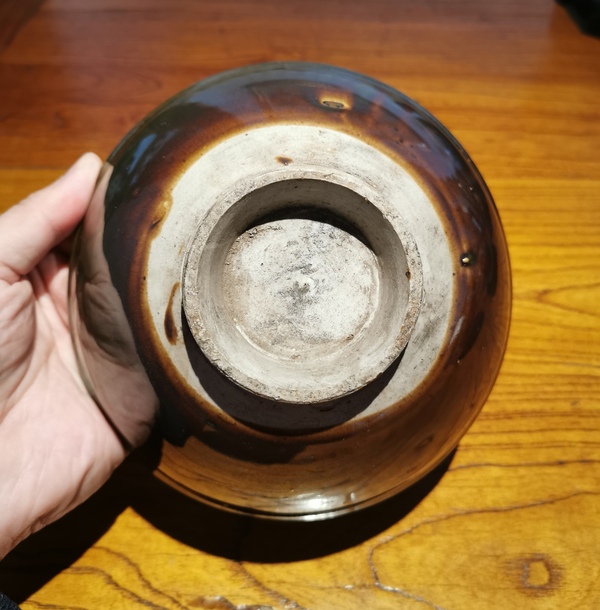 古玩陶瓷元末明初?紫金釉斗笠碗拍賣，當前價格1500元