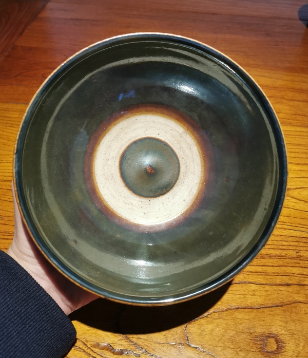 古玩陶瓷元末明初?紫金釉斗笠碗拍賣，當前價格1500元