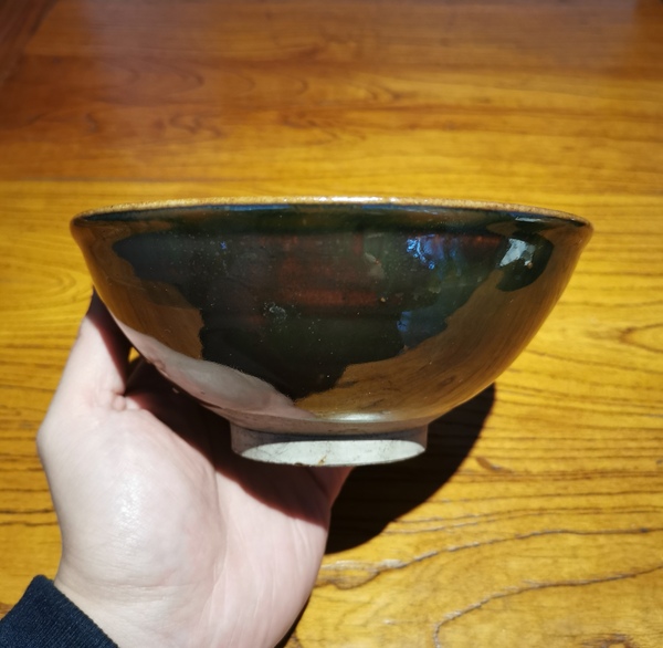古玩陶瓷元末明初?紫金釉斗笠碗拍賣，當前價格1500元