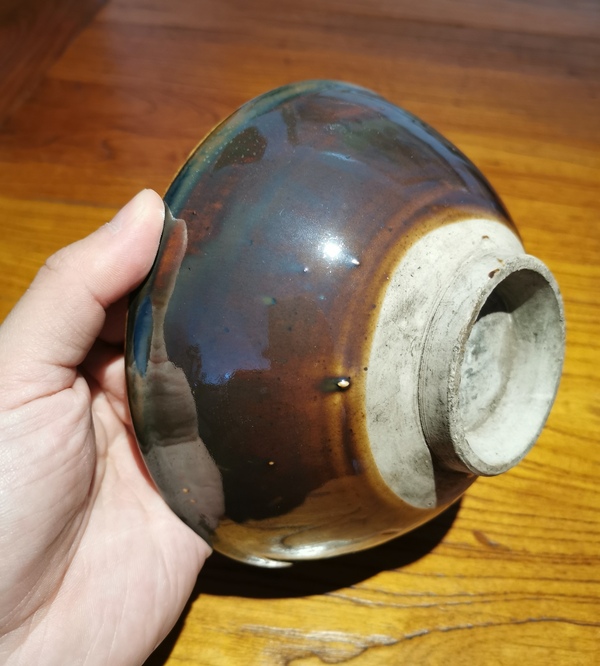 古玩陶瓷元末明初?紫金釉斗笠碗拍賣,當前價格1500元
