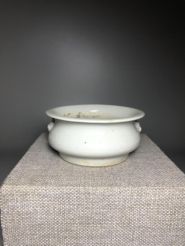 古玩陶瓷德化,白瓷獅耳爐拍賣,當(dāng)前價(jià)格1580元