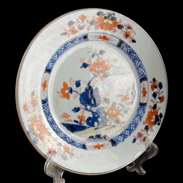 古玩陶瓷青花礬紅洞石花卉紋盤拍賣，當(dāng)前價(jià)格2680元