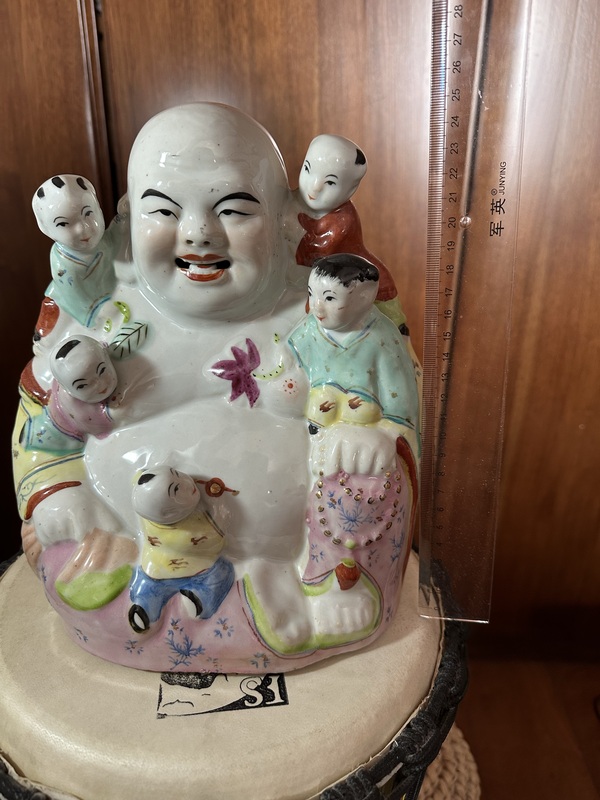 古玩陶瓷粉彩彌勒佛坐像拍賣,當(dāng)前價(jià)格1100元