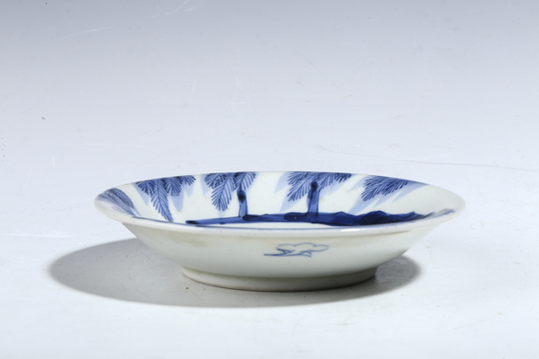 古玩陶瓷清道光·青花牧牛圖小盤拍賣,當前價格2500元