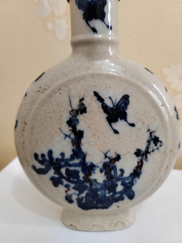 古玩陶瓷釉里紅青花抱月瓶拍賣,當前價格3600元