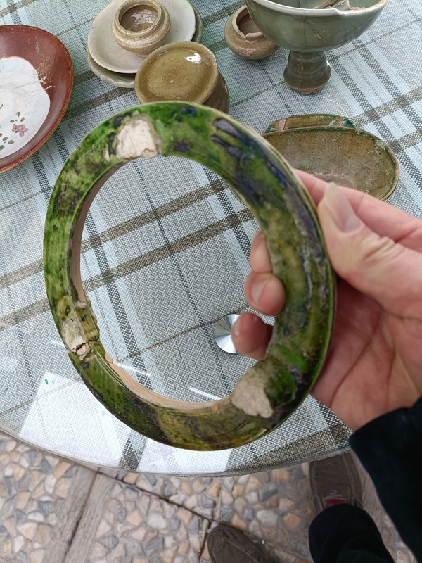 古玩陶瓷唐宋綠釉支圈拍賣,當前價格299元