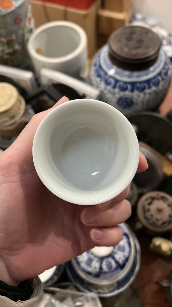 古玩陶瓷清代青花杯拍賣(mài)，當(dāng)前價(jià)格299元