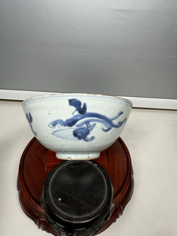古玩陶瓷摩羯龍紋青花碗拍賣,當(dāng)前價(jià)格2600元