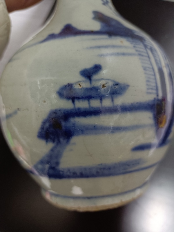 古玩陶瓷青花蒜頭瓶拍賣,當前價格6888元