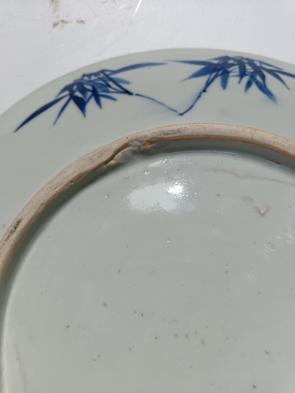 古玩陶瓷清道光青花富貴白頭盤拍賣,當前價格5600元