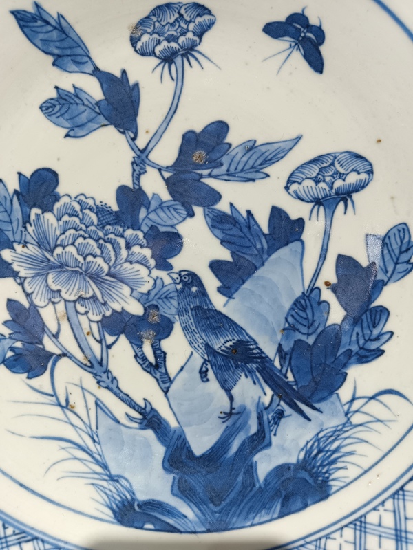 古玩陶瓷清道光青花富貴白頭盤拍賣,當前價格5600元