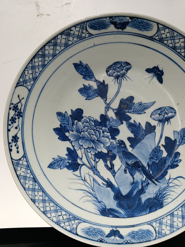 古玩陶瓷清道光青花富貴白頭盤拍賣,當前價格5600元