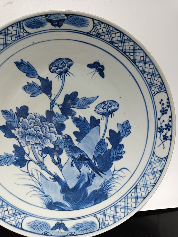 古玩陶瓷清道光青花富貴白頭盤拍賣,當前價格5600元