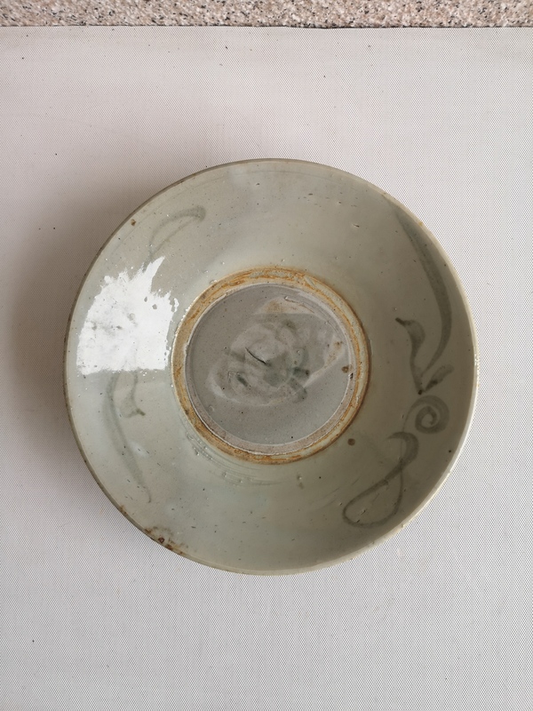 古玩陶瓷龍泉青瓷青花花卉盤拍賣,當(dāng)前價(jià)格580元