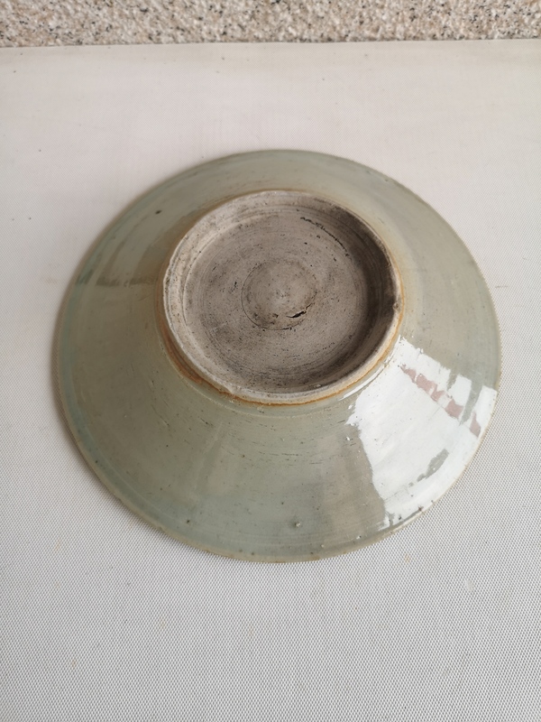 古玩陶瓷龍泉青瓷青花花卉盤拍賣,當(dāng)前價(jià)格580元
