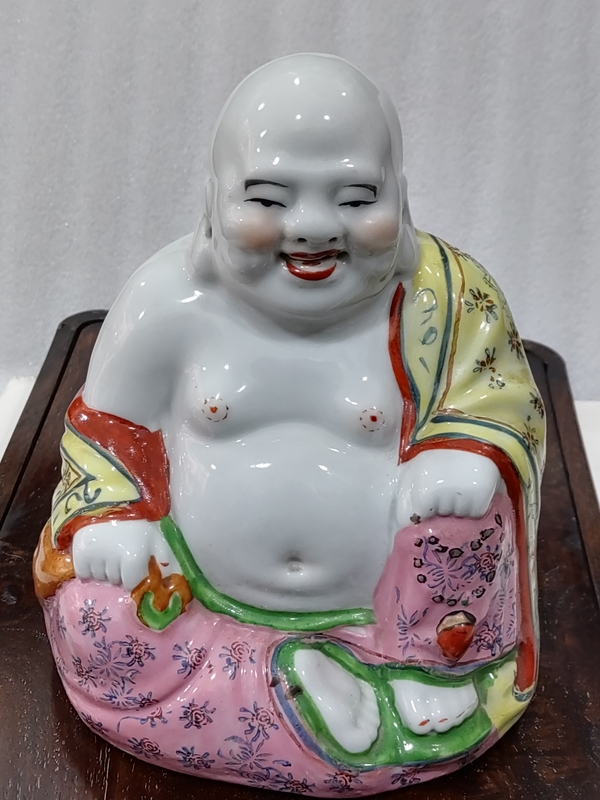 古玩陶瓷粉彩彌勒佛塑像拍賣,當(dāng)前價格860元