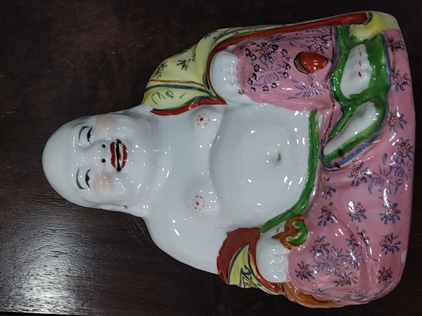 古玩陶瓷粉彩彌勒佛塑像拍賣,當(dāng)前價格860元