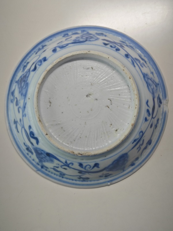 古玩陶瓷明空白期青花嬰戲圖折沿盤拍賣,當前價格4567元
