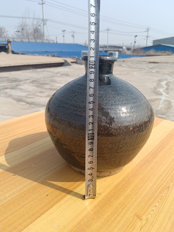 古玩陶瓷元末明初~磁州窯黑釉嘟嚕瓶拍賣,當前價格800元