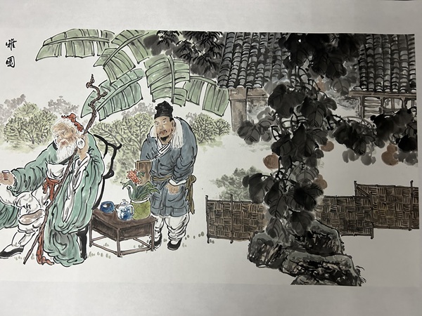 古玩轉(zhuǎn)賣劉紹紅《雅園品茶圖》拍賣，當(dāng)前價(jià)格1988元