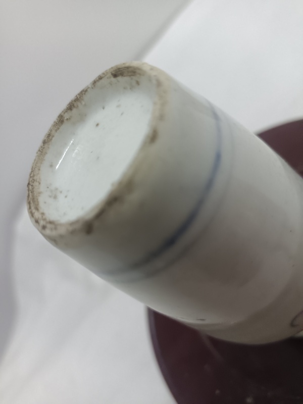 古玩陶瓷清中晚青花博古圖撇口瓶拍賣，當(dāng)前價格800元