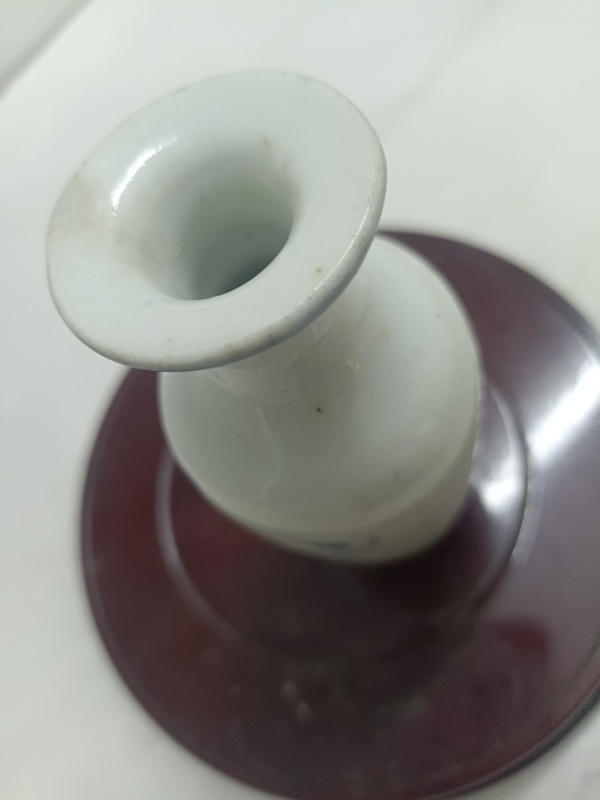 古玩陶瓷清中晚青花博古圖撇口瓶拍賣，當(dāng)前價格800元
