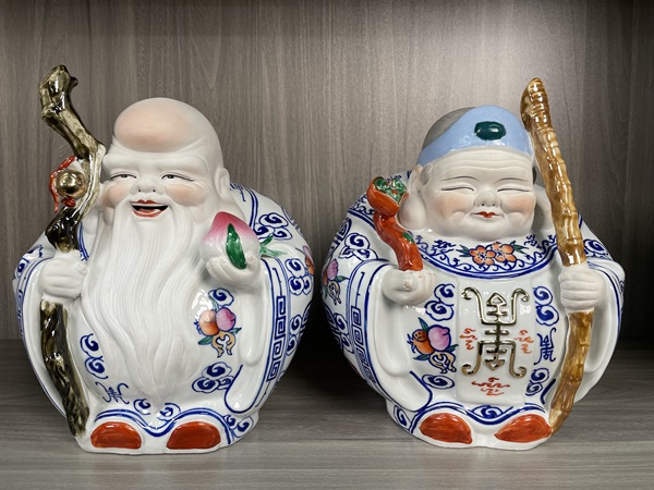 古玩陶瓷創匯景德鎮官窯 壽星瓷像一對拍賣,當前價格750元