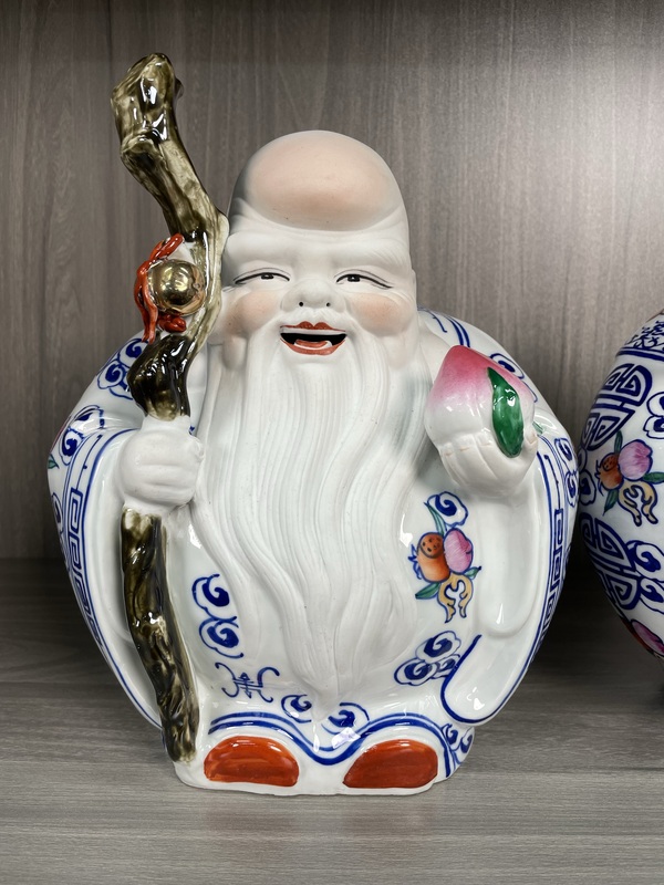古玩陶瓷創匯景德鎮官窯 壽星瓷像一對拍賣,當前價格750元