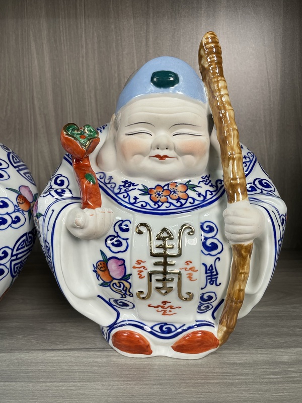 古玩陶瓷創匯景德鎮官窯 壽星瓷像一對拍賣,當前價格750元