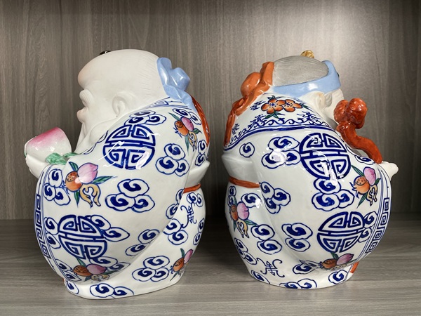 古玩陶瓷創匯景德鎮官窯 壽星瓷像一對拍賣,當前價格750元