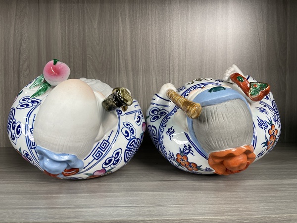 古玩陶瓷創匯景德鎮官窯 壽星瓷像一對拍賣,當前價格750元