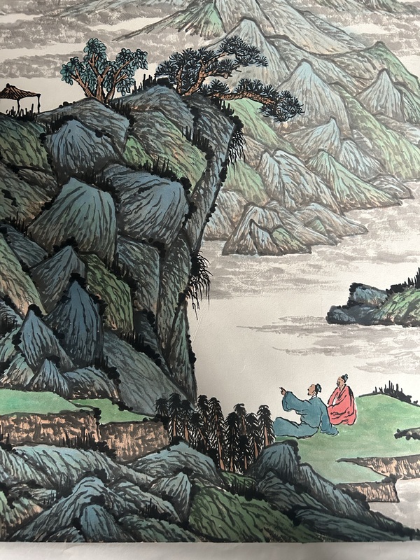 古玩字畫童森森《山水斗方》拍賣,當前價格455元