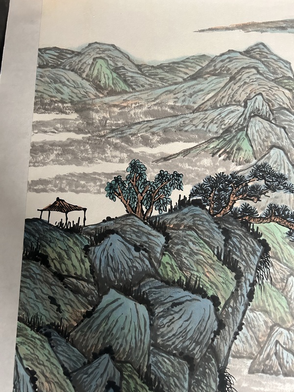 古玩字畫童森森《山水斗方》拍賣,當前價格455元