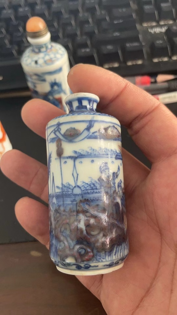 古玩陶瓷青花釉里紅人物故事鼻煙壺拍賣,當前價格6800元