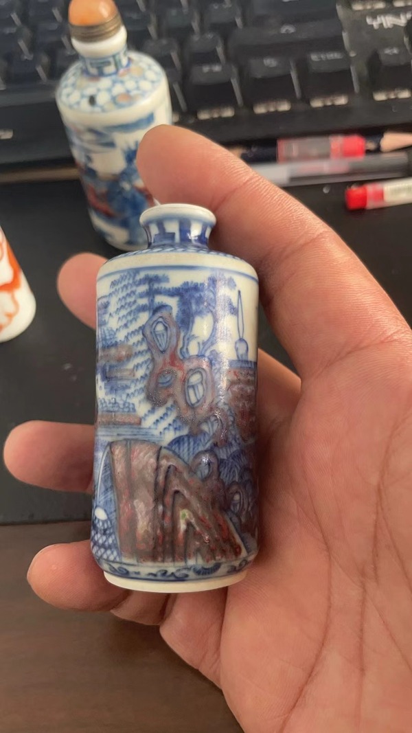 古玩陶瓷青花釉里紅人物故事鼻煙壺拍賣,當前價格6800元