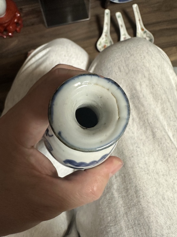 古玩陶瓷青花荷花紋小瓶拍賣,當前價格1450元